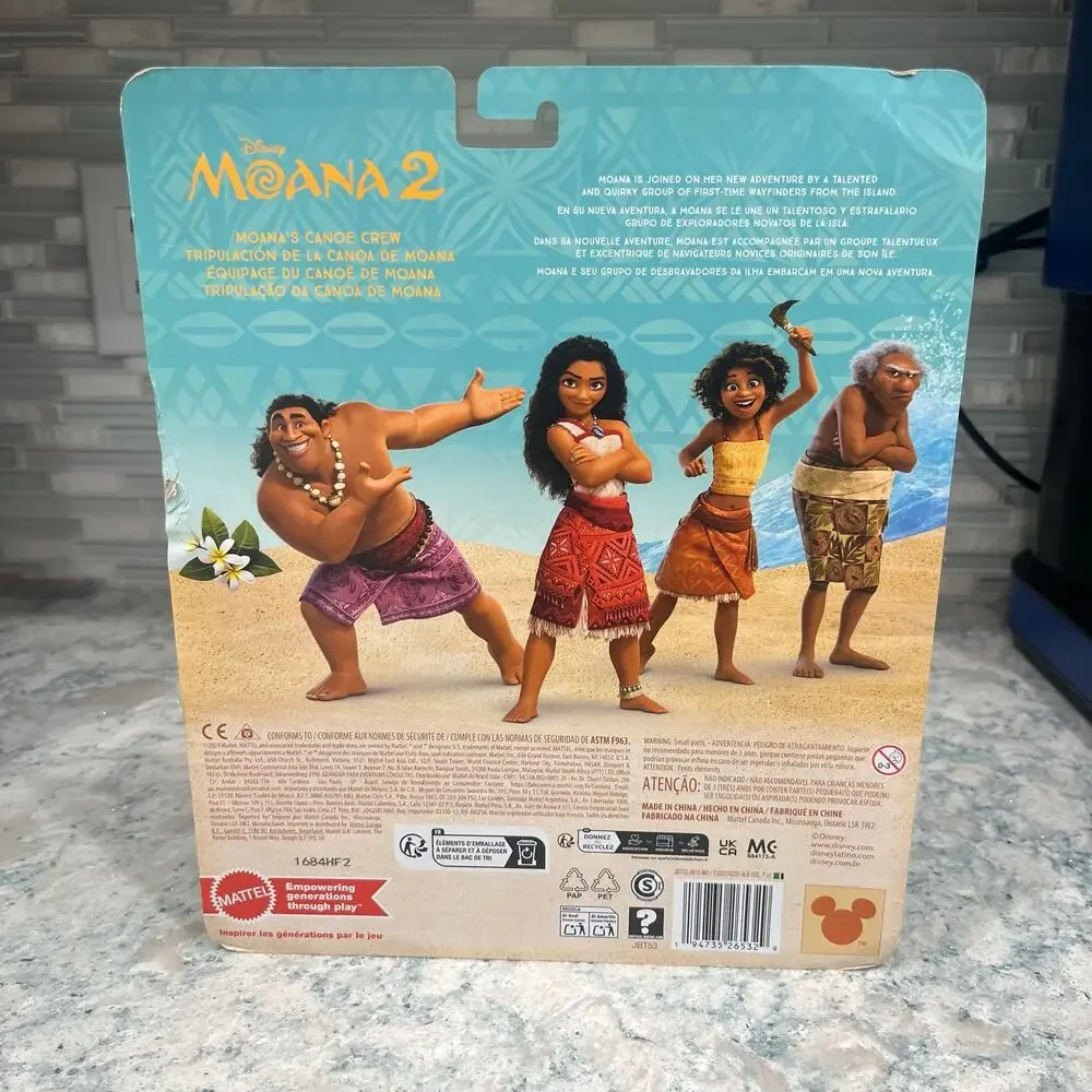 Disney Moana 2 Moana's Canoe Crew Playset Mattel Figures Small Dolls New In Box